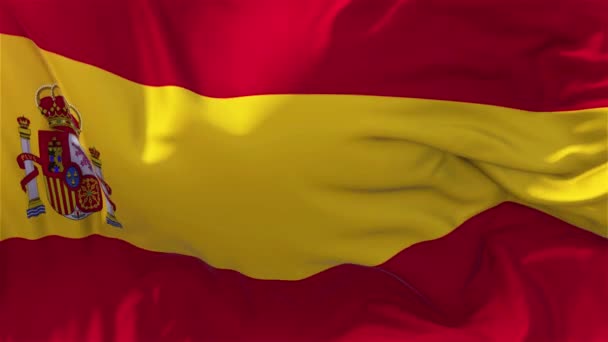 Espanha Bandeira Câmera Lenta Bandeira Clássica Sopro Suave Vento Dia — Vídeo de Stock