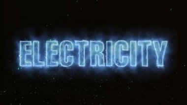 Elektrik Word sıcak yanma gerçekçi yangın alevleri Sparks duman ve sürekli üzerinde sorunsuz döngü animasyon