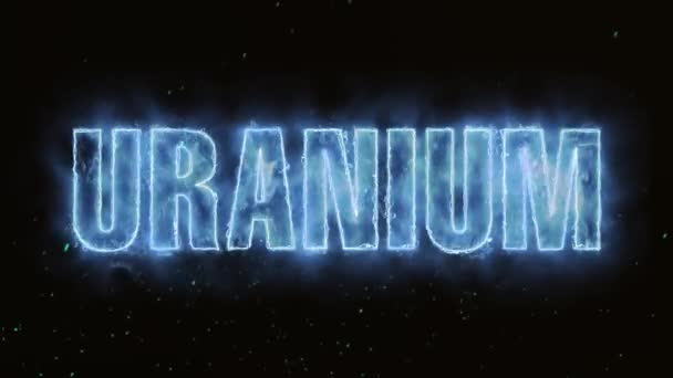 Mot Uranium Brûlant Chaud Sur Des Flammes Feu Réalistes Étincelles — Video
