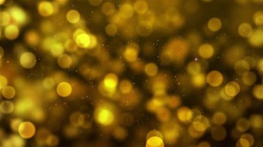 Altın bokeh parlayan Glittering bokeh zemin parçacıkları yanıp sönen soyut hareket ile toz ve titrek ışığı parçacıklar sorunsuz döngü arka plan Ödülü, olay, düğün, kutlama için titreşim