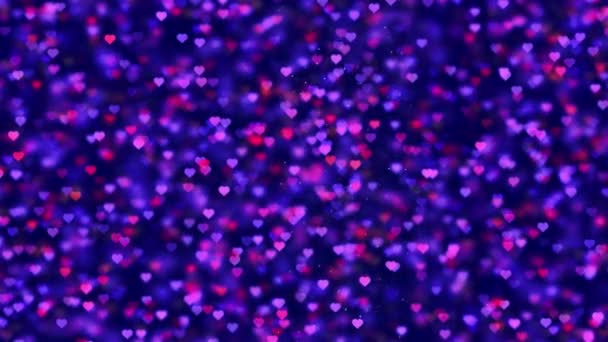 Blue Red Moving Abstract Blinking Glowing Glittering Bokeh Backdrop Particles — Stock Video