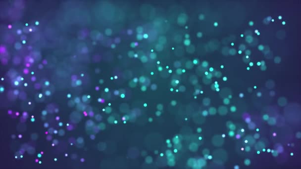 Middle Smooth Moving Abstract Blinking Glowing Glittering Bokeh Backdrop Particles — Stock Video