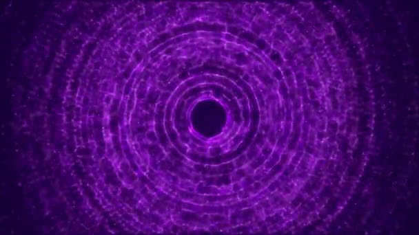 Rodada Roxo Abstrato Estrias Linhas Luz Listras Fluindo Voo Fractal — Vídeo de Stock