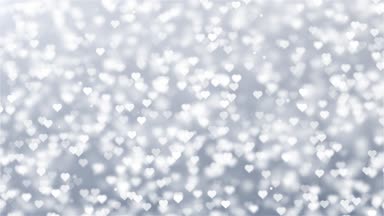 Beyaz kalp romantik iplik sarkan parlak sevgi kalpleri hareketli yanıp sönen renkli parçacıklar hareket döngü arka plan için Sevgililer günü, anneler günü, Doğum günü, düğün, davet tebrik yıldönümü,.