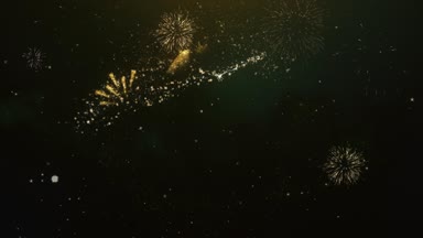 1 k takipçileri metin tebrik ve dilekler Glitter parçacıklar ve maytap ışık karanlık gece gökyüzü ile renkli havai fişek 4 k arka plan Made kartı.