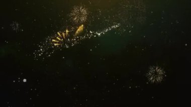 4m takipçileri metin tebrik ve dilek kartı Made Glitter parçacıklar ve maytap ışık karanlık gece gökyüzü ile renkli havai fişek 4k arka plan.