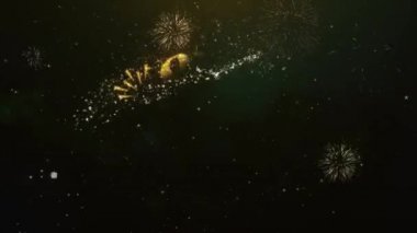  8 k takipçileri metin tebrik ve dilekler Glitter parçacıklar ve maytap ışık karanlık gece gökyüzü ile renkli havai fişek 4 k arka plan Made kartı.