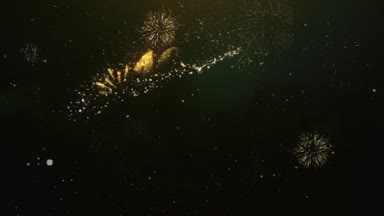 10 k aboneleri metin tebrik ve dilekler Glitter parçacıklar ve maytap ışık karanlık gece gökyüzü ile renkli havai fişek 4 k arka plan Made kartı.