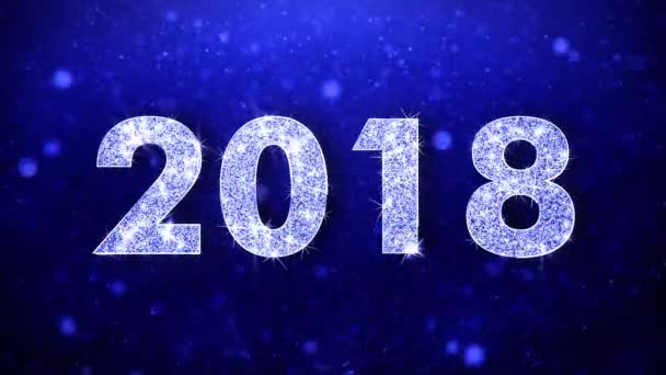2018 Saludo Texto Brillante Deseos Brillo Azul Brillante Brillo Glamour — Vídeos de Stock