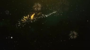 600 k takipçileri metin tebrik ve dilekler Glitter parçacıklar ve maytap ışık karanlık gece gökyüzü ile renkli havai fişek 4 k arka plan Made kartı.