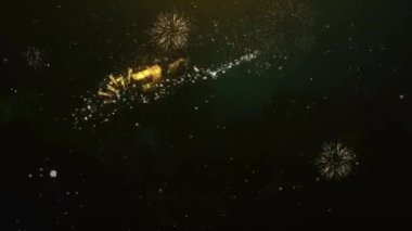 700 k takipçileri metin tebrik ve dilekler Glitter parçacıklar ve maytap ışık karanlık gece gökyüzü ile renkli havai fişek 4 k arka plan Made kartı.