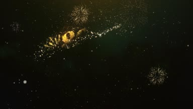 800 k takipçileri metin tebrik ve dilekler Glitter parçacıklar ve maytap ışık karanlık gece gökyüzü ile renkli havai fişek 4 k arka plan Made kartı.