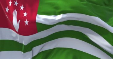 01. Abhazya bayrağı sallayarak rüzgar sürekli sorunsuz döngü arka planda.