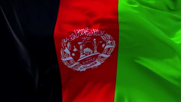 03. Afghanistan Drapeau agitant dans le vent Boucle sans couture continue Contexte . — Video