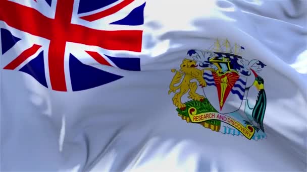 10. Britische Flagge auf antarktischem Territorium mit durchgehendem, nahtlosem Schleifenhintergrund. — Stockvideo