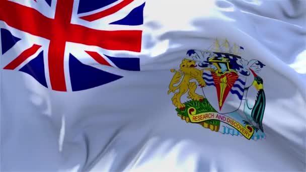 10. British Antarctic Territory Flag Waving Continuous Seamless Loop Background. — Stock Video