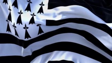 12. Brittany Flag rüzgar sürekli sorunsuz döngü arka planda sallayarak.