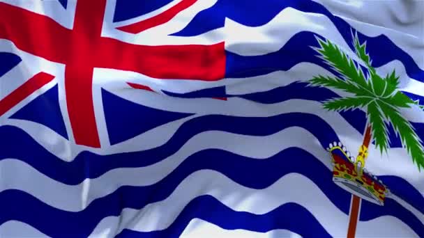 11. British Indian Ocean Territory flagga vajande kontinuerlig slinga bakgrund. — Stockvideo