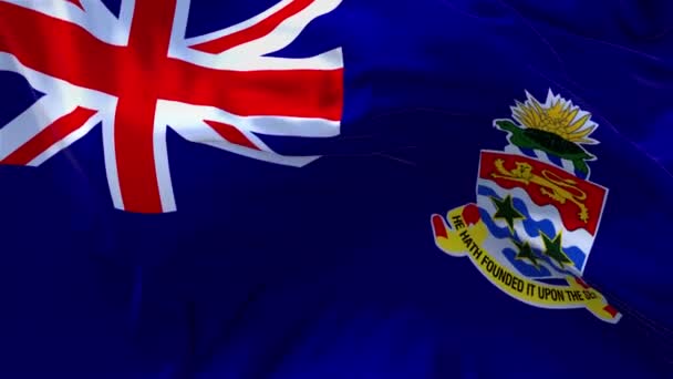 13. Îles Caïmans Drapeau agitant dans le vent continu Boucle sans couture Fond . — Video