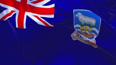 17. Falkland Adaları rüzgar sürekli sorunsuz döngü arka planda sallıyor bayrak.