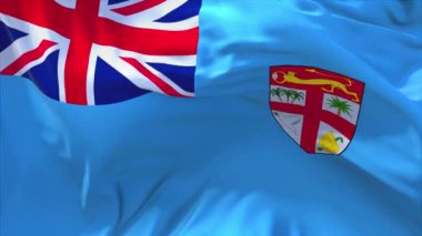18. Fiji bayrak rüzgar sürekli sorunsuz döngü arka planda sallayarak.