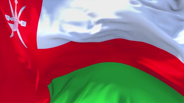 27. oman Flagge weht im Wind kontinuierlich nahtlose Schleife Hintergrund. — Stockvideo