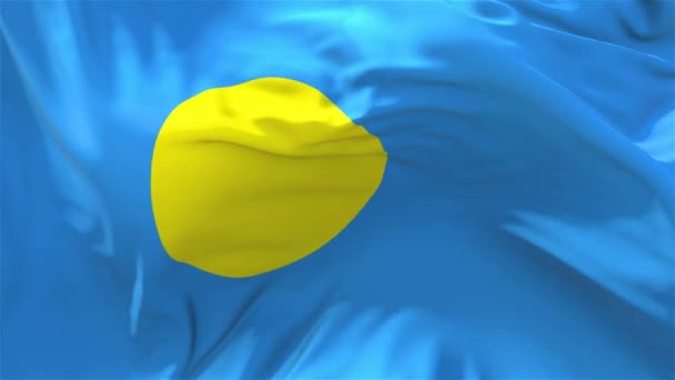 42. Palau vlag zwaaien in de Wind doorlopend naadloze achtergrond. — Stockvideo