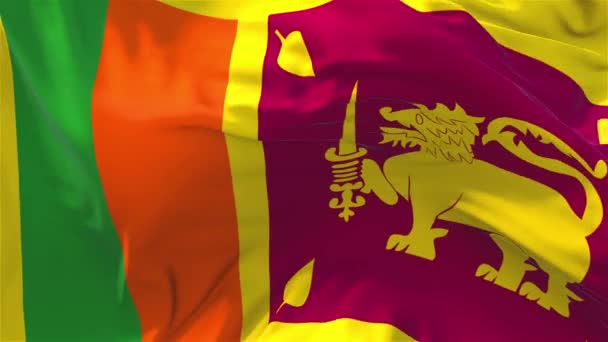 49. Sri Lanka vlag zwaaien in de Wind doorlopend naadloze achtergrond. — Stockvideo