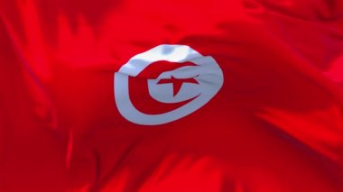 59. Tunus bayrak rüzgar sürekli sorunsuz döngü arka planda sallayarak.