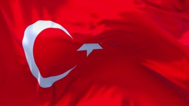 60. Türkiye bayrak rüzgar sürekli sorunsuz döngü arka planda sallayarak.