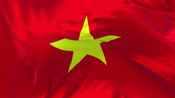 63. Rüzgar sürekli sorunsuz döngü arka planda sallayarak Vietnam bayrağı. — Stok video