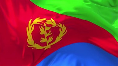77. Eritre bayrak rüzgar sürekli sorunsuz döngü arka planda sallayarak.