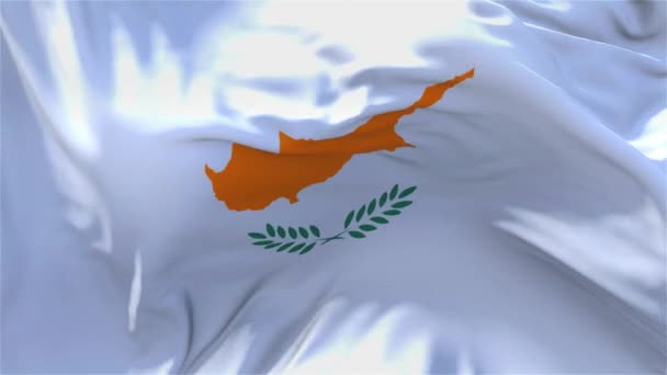 72. Cyprus vlag zwaaien in de Wind doorlopend naadloze achtergrond. — Stockvideo