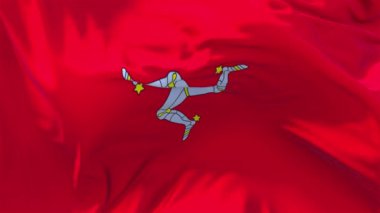 83. Isle of Man bayrak rüzgar sürekli sorunsuz döngü arka planda sallayarak.