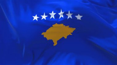 88. Kosova bayrağı sallayarak rüzgar sürekli sorunsuz döngü arka planda.