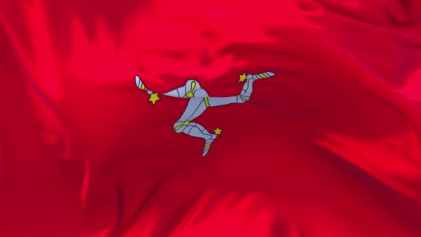 83. Isle of Man vlag zwaaien in de Wind doorlopend naadloze achtergrond. — Stockvideo