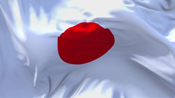 84. Japanische Flagge weht im Wind, nahtlose Schleife Hintergrund. — Stockvideo