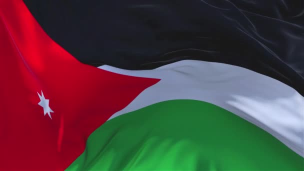 85. Jordanië Flag wuiven in de Wind doorlopend naadloze achtergrond. — Stockvideo