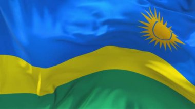 103. Ruanda bayrak rüzgar sürekli sorunsuz döngü arka planda sallayarak.