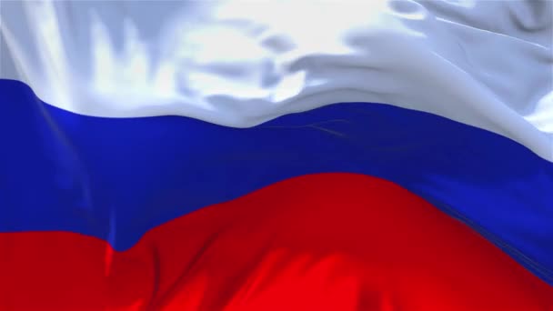 102. Russie Drapeau agitant dans le vent Boucle sans couture continue Fond . — Video