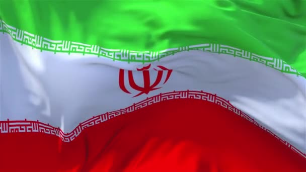 123. イランの国旗風連続的なシームレスなループ背景に手を振って. — ストック動画