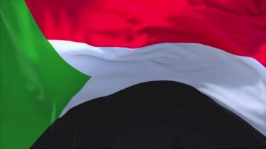 135. Sudan rüzgar Slow Motion animasyon bayrak sallıyor. 4k gerçekçi kumaş doku bayrak pürüzsüz üfleme rüzgarlı bir günde sürekli kesintisiz döngü arka plan.