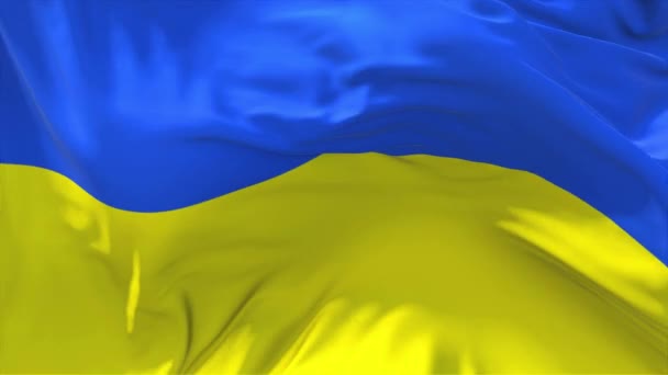 139. Bandera de Ucrania ondeando en el viento Fondo de bucle continuo sin costura . — Vídeo de stock