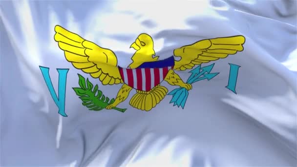142. Jungfruöarna flagga oss vajade i vinden kontinuerlig sömlös Loop bakgrund. — Stockvideo