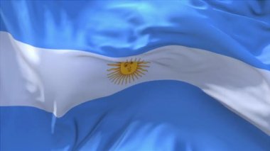 150. Arjantin bayrak rüzgar sürekli sorunsuz döngü arka planda sallayarak.