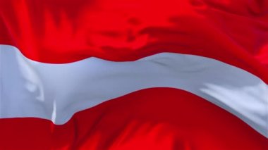 153. Avusturya bayrak rüzgar sürekli sorunsuz döngü arka planda sallayarak.