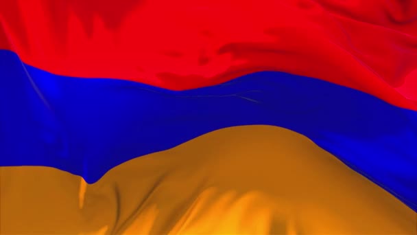 151. アルメニア旗風連続的なシームレスなループ背景に手を振って. — ストック動画