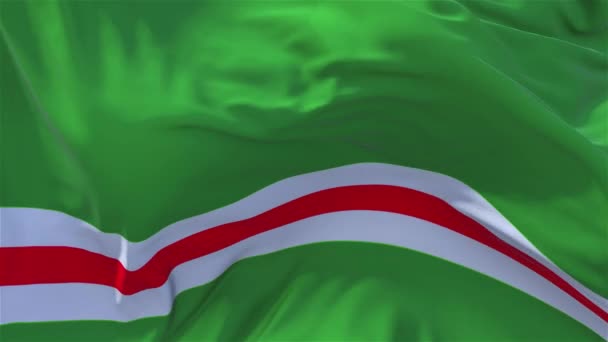 164 Čečenská Republika Ičkerie Vlajka Mávání Vítr Zpomalené Animaci Realistické — Stock video
