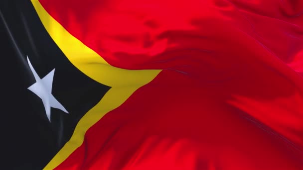 170. Timor Oriental Bandera ondeando en el viento Fondo de lazo continuo sin costura . — Vídeos de Stock