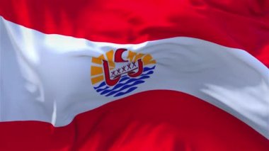 176. Fransız Polinezyası bayrak rüzgar sürekli sorunsuz döngü arka planda sallayarak.